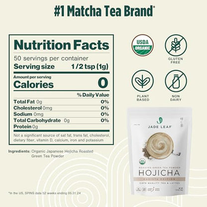 Jade Leaf Matcha Organic Hojicha Powder – Barista Edition, Authentic Japanese Roasted Matcha