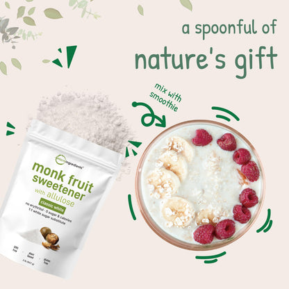 Monk Fruit Sweetener with Allulose 2 lbs | 1:1 Sugar Substitute | No Erythritol | Keto & Vegan | Micro Ingredients