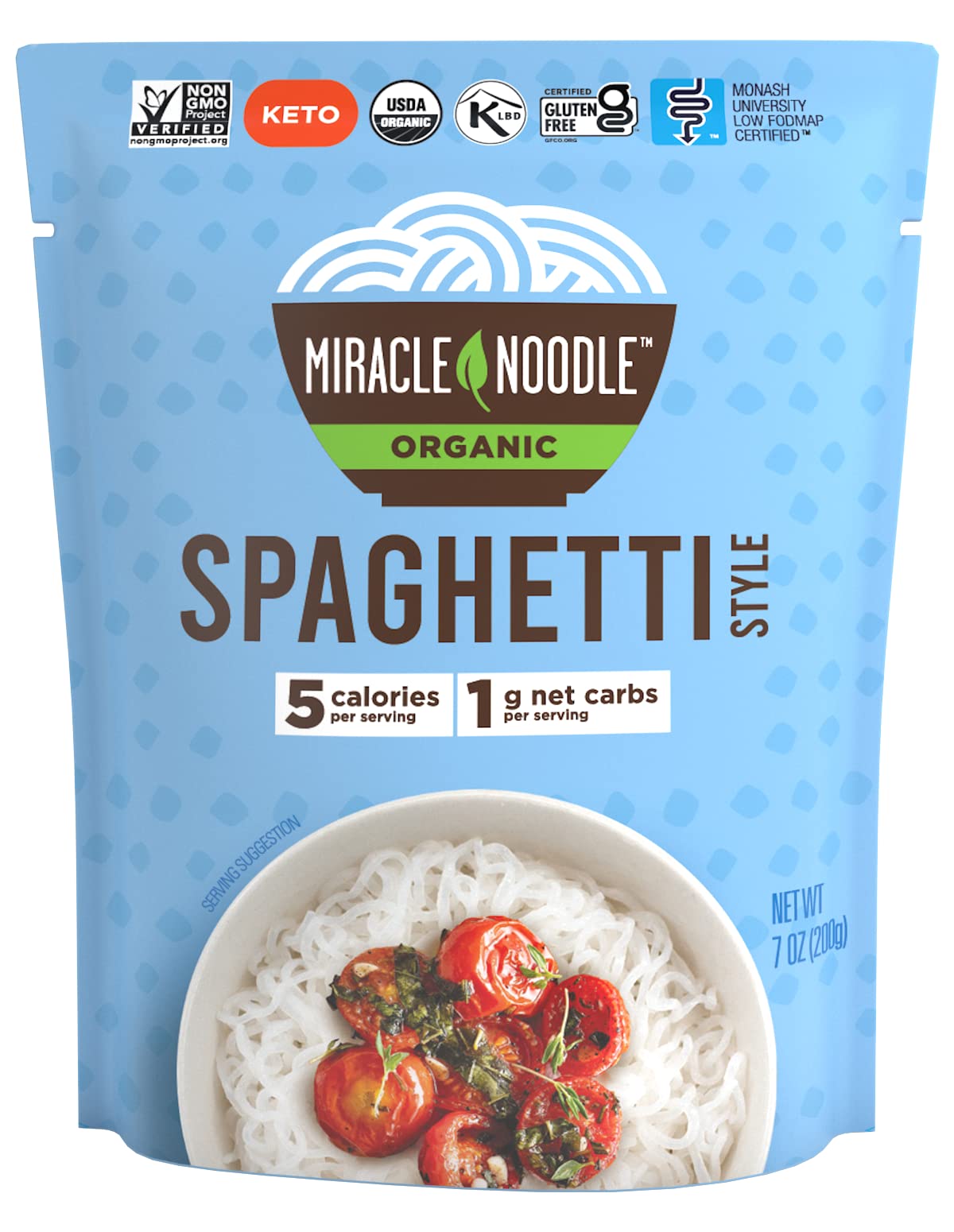 Miracle Noodle Ready to Eat Organic Spaghetti Pasta – 7 Oz (6 Pack) | Low Calorie, 1g Net Carbs, Gluten Free