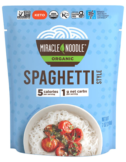 Miracle Noodle Ready to Eat Organic Spaghetti Pasta – 7 Oz (6 Pack) | Low Calorie, 1g Net Carbs, Gluten Free