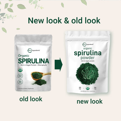 Micro Ingredients Organic Spirulina Powder 1 Pound