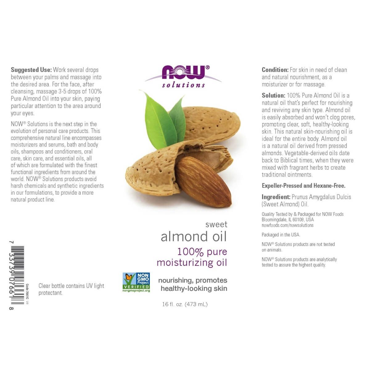 NOW Foods Sweet Almond Oil 16oz (473ml)