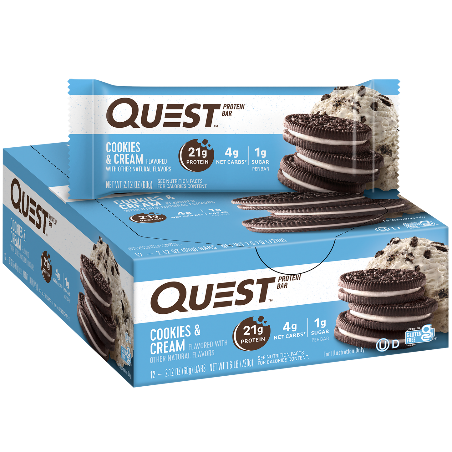 Quest Cookies & Cream Protein Bars