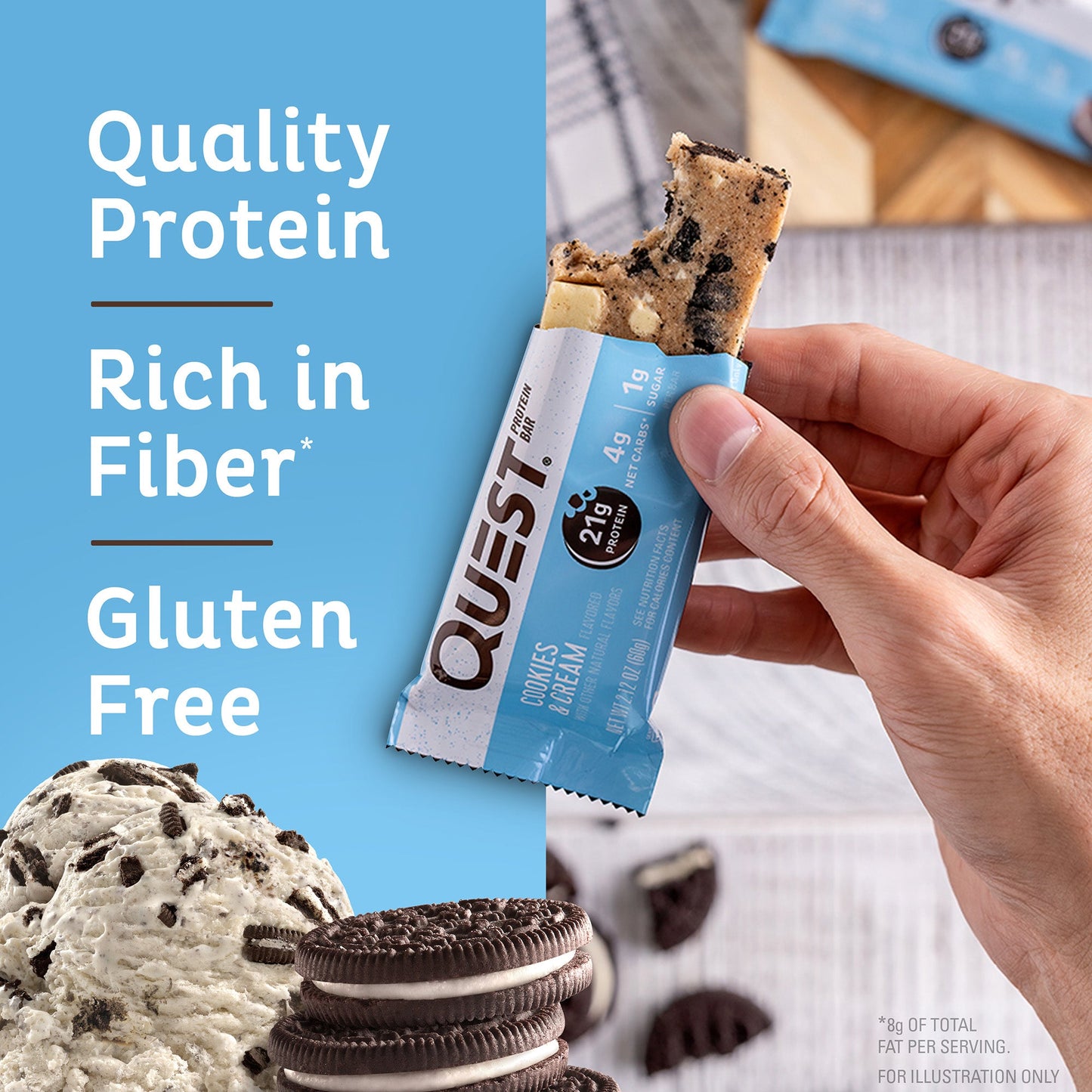 Quest Cookies & Cream Protein Bars