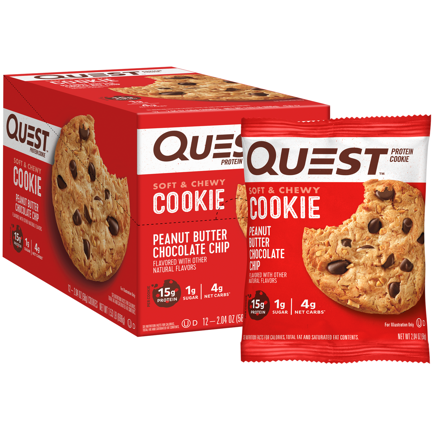 Quest Peanut Butter Chocolate Chip Protein Cookies