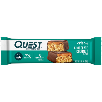 Quest Chocolate Coconut Crispy Hero Protein Bars