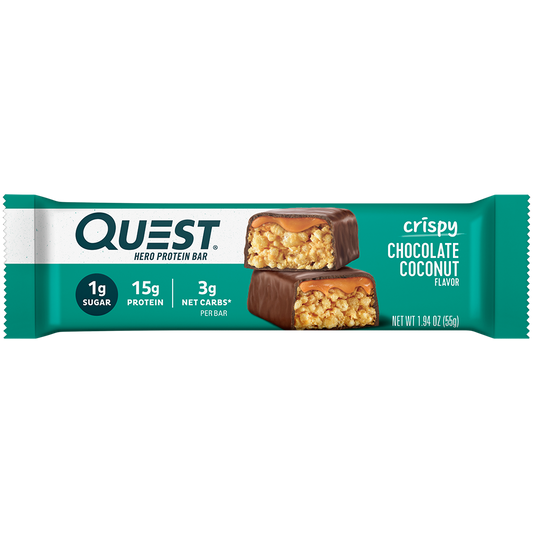 Quest Chocolate Coconut Crispy Hero Protein Bars