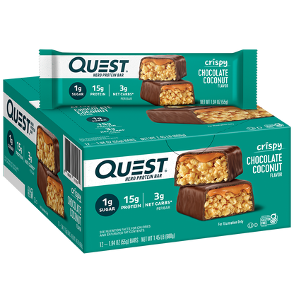 Quest Chocolate Coconut Crispy Hero Protein Bars