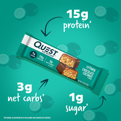 Quest Chocolate Coconut Crispy Hero Protein Bars