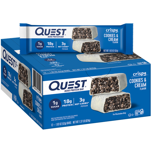 Quest Cookies & Cream Crispy Hero Protein Bars