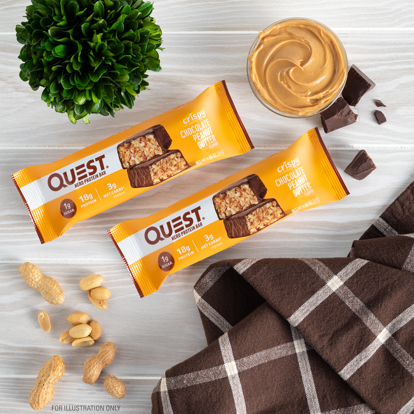 Quest Chocolate Peanut Butter Crispy Hero Protein Bars