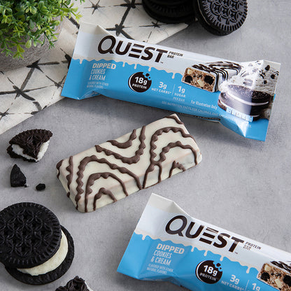 Quest Dipped Cookies & Cream Protein Bars