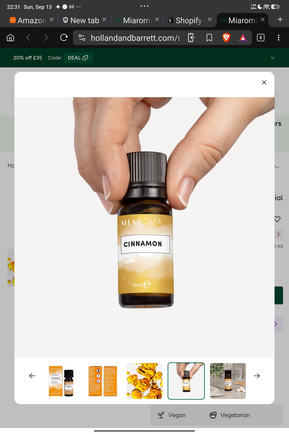 Miaroma Warming Cinnamon 100% Pure Essential Oil (10ml)