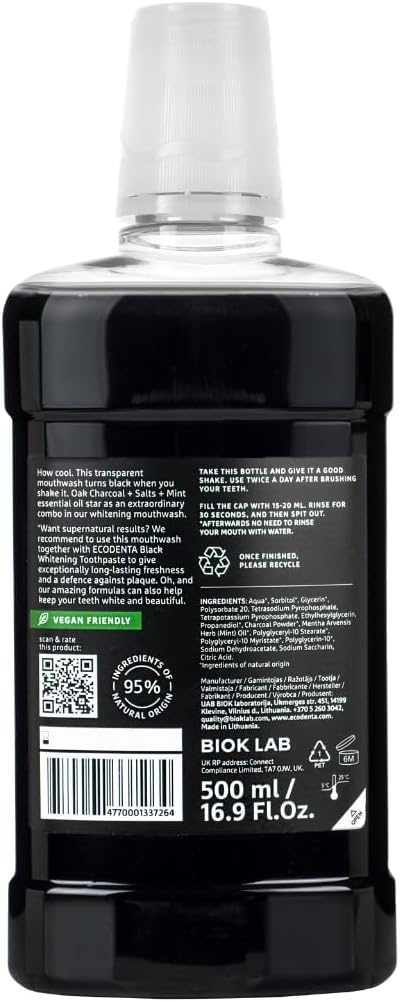 Eco Denta Extraordinary Whitening Mouthwash With Black Charcoal