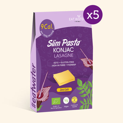 Eat Water Konjac Lasagne Pasta - 5-Pack (Bulk Value & Zero Carb)