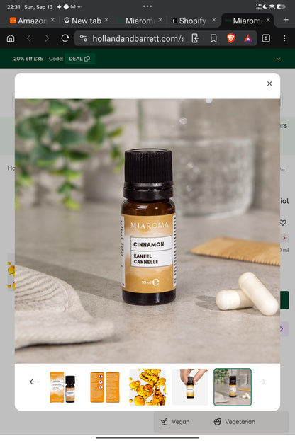 Miaroma Warming Cinnamon 100% Pure Essential Oil (10ml)