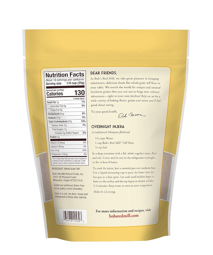 Bob's Red Mill Whole Grain Teff Flour - 567g (20 oz)