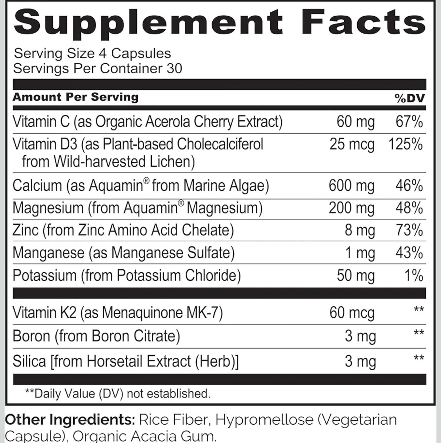 Naturelo Bone Strength Plant Calcium Complex  120 vcaps