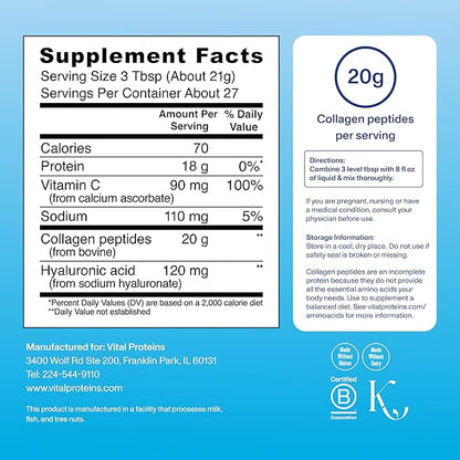 Vital Proteins Advanced Collagen Peptides – 567g (20 OZ) (Unflavored)