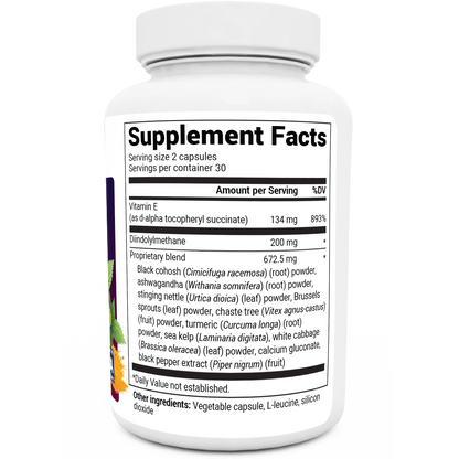 Dr. Berg DIM Supplement Estrogen Balance - Original Estrogen Supplement for Women with Diindolylmethane for Menstrual Symptoms & Menopause Relief & Black Pepper for Enhanced Absorption - 60 Capsules