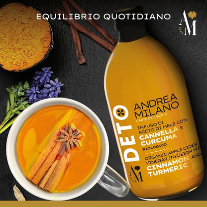 Andrea Milano DETO - Organic Apple Cider Vinegar Infusion with Cinnamon & Turmeric (500ml)