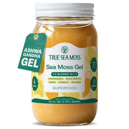True Sea Moss Gel (Ashwagandha Gel) - 5 Blends in 1 Superfood-473ml