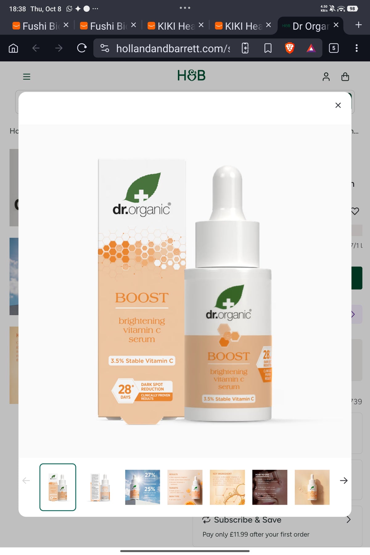 Dr. Organic BOOST Brightening Vitamin C Serum (3.5% Stable Vitamin C)