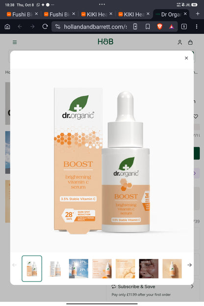 Dr. Organic BOOST Brightening Vitamin C Serum (3.5% Stable Vitamin C)