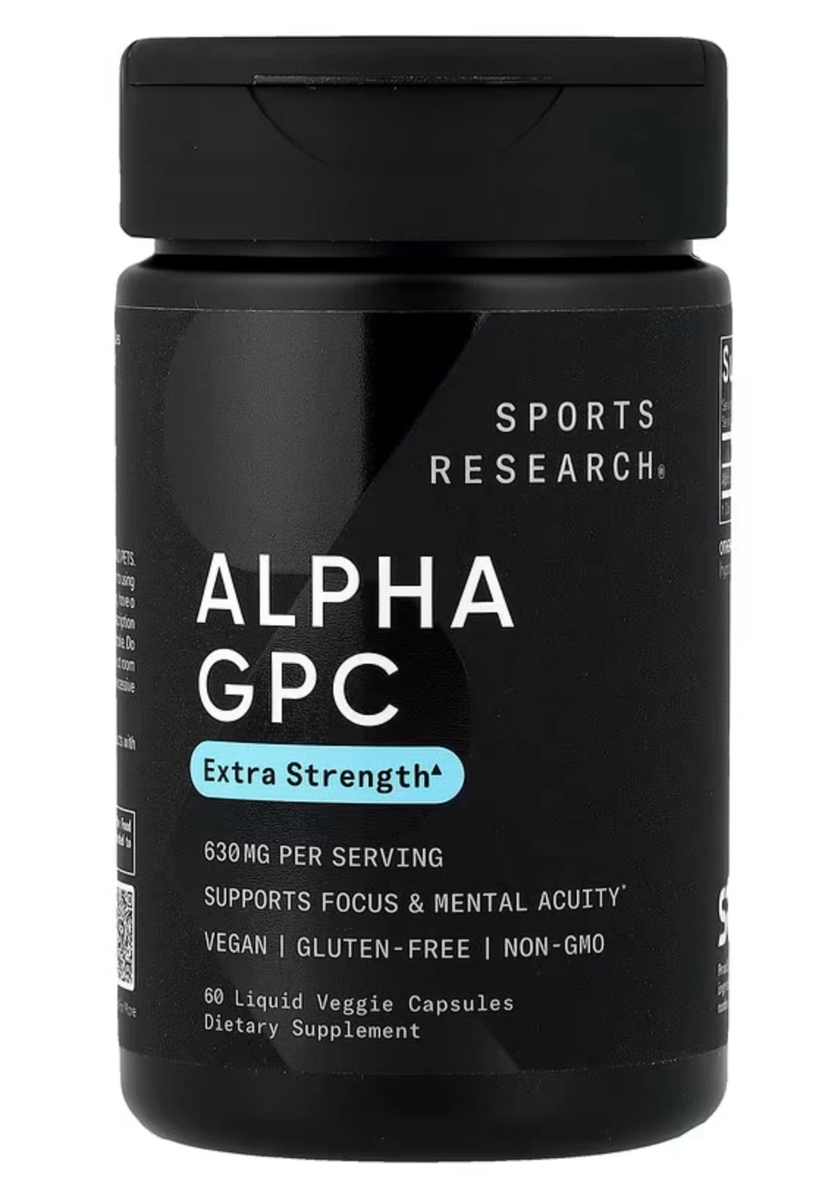 Sports Research, Alpha GPC, 60 Liquid Veggie Capsules (315 mg per Capsule) - Extra Strength