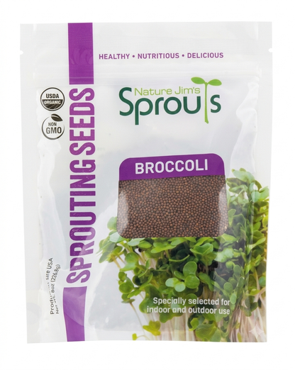 Nature Jims Broccoli Sprouts & Radish Seeds – Organic Broccoli Sprouts, Organic Radish Seeds, Non-GMO for Indoor/Outdoor Growing, Microgreens Bundle, 8oz + 16oz