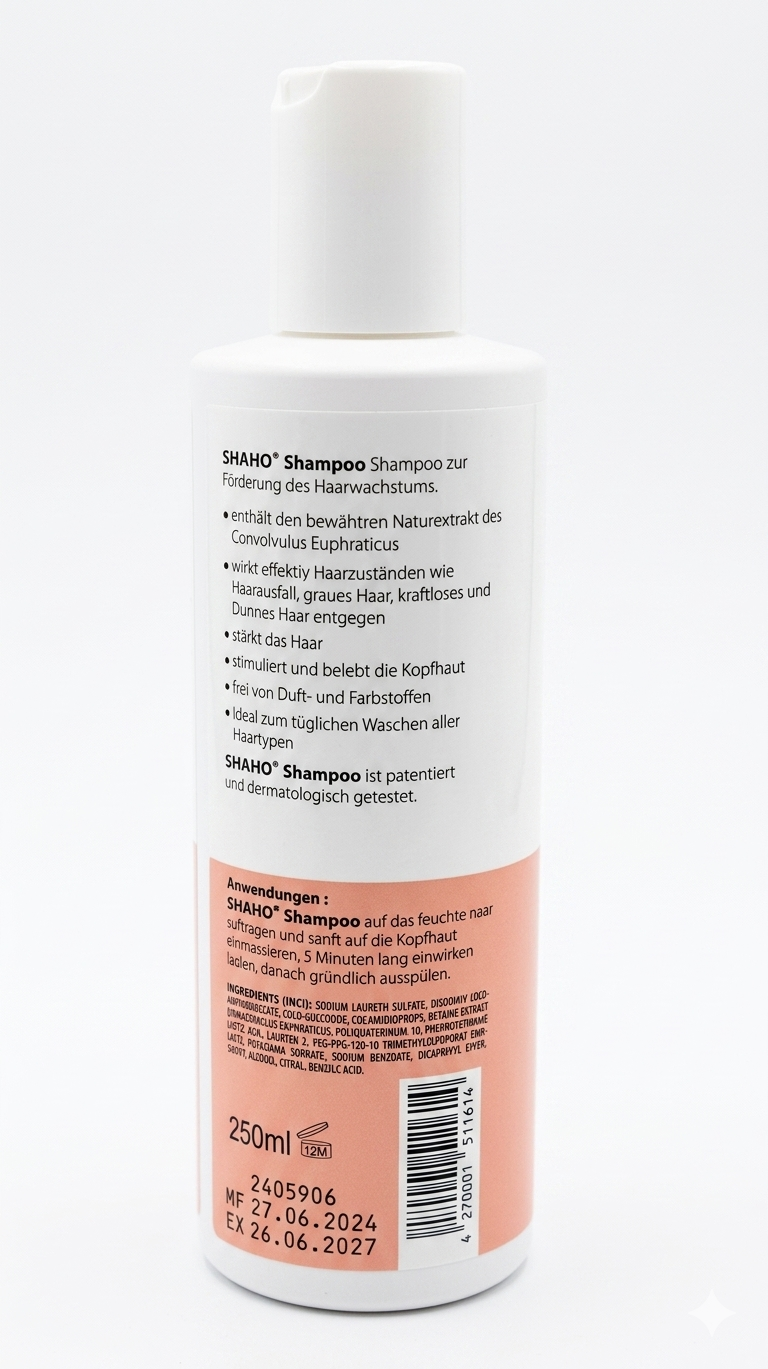 SHAHO Anti-Hair Loss & Growth Stimulating Shampoo - 250ml (Made in Germany)