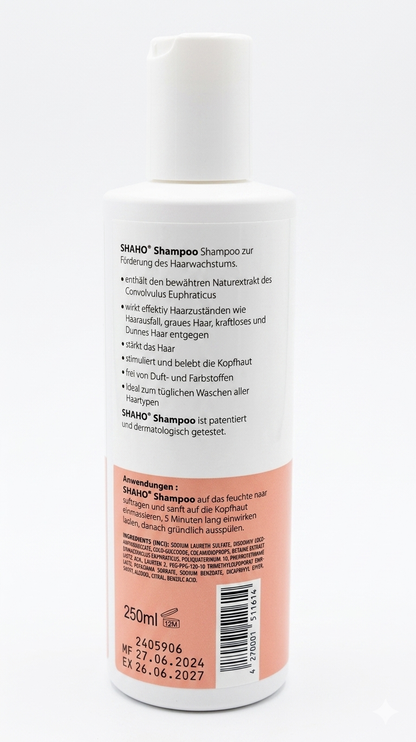 SHAHO Anti-Hair Loss & Growth Stimulating Shampoo - 250ml (Made in Germany)