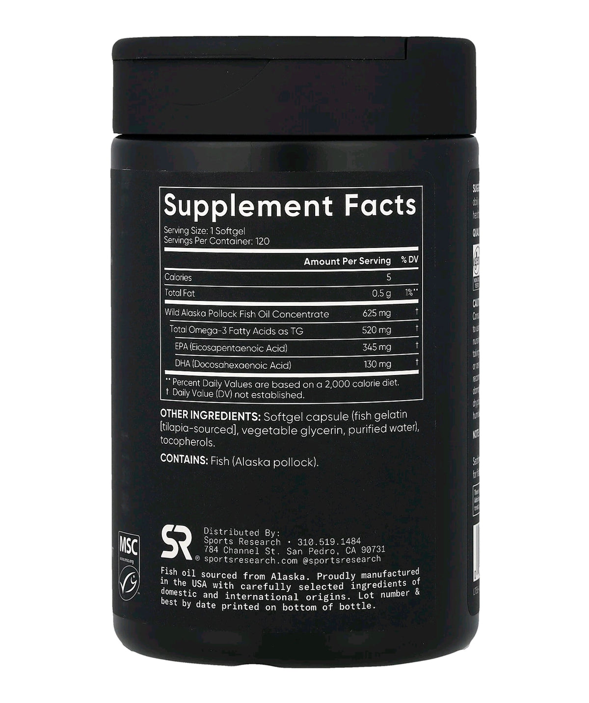 Sports Research Alaskan Omega-3 Fish Oil Mini-Gels-120softgels