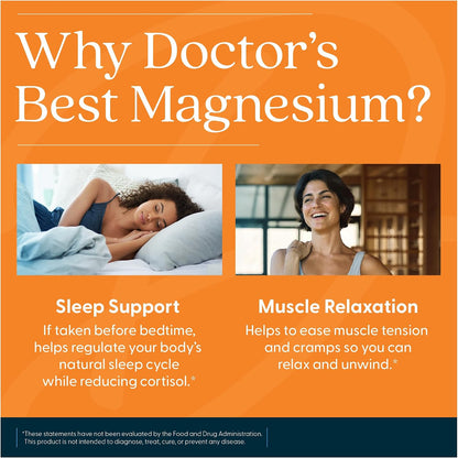 Doctor's Best High Absorption Magnesium Glycinate Lysinate 200mg, 240 Count