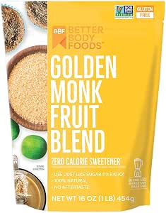 Better Body Foods, Golden Monk Fruit Blend, Zero Calorie Sweetener, 16 oz (454g)