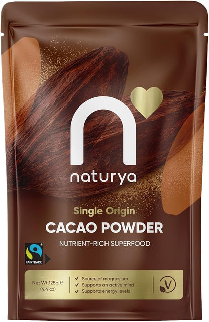 Naturya Single Origin Cacao Powder - Nutrient-Rich Superfood (125g)