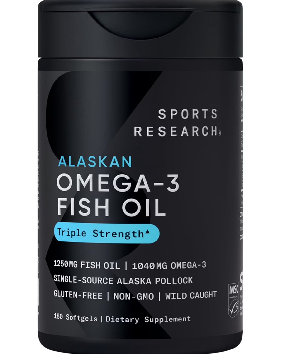 Sports Research Alaskan Omega-3 Fish Oil - Triple Strength-180softgels