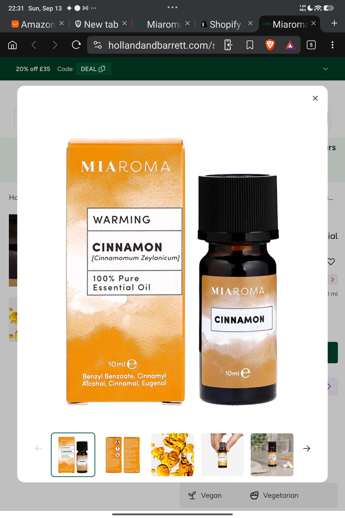 Miaroma Warming Cinnamon 100% Pure Essential Oil (10ml)