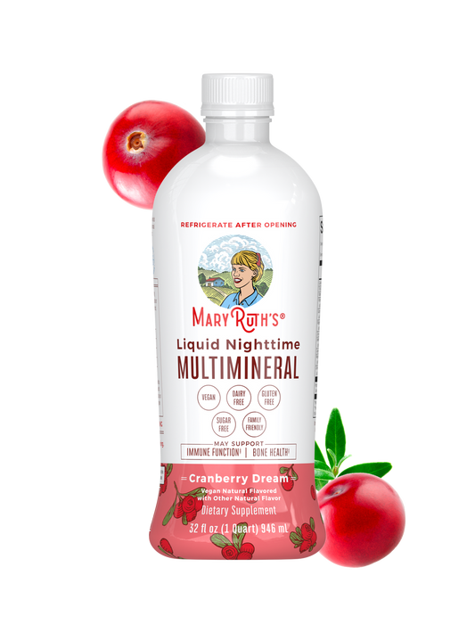 MaryRuth's Liquid Nighttime Multimineral - Cranberry Dream (Sugar Free, With Magnesium, No Melatonin)-946ml