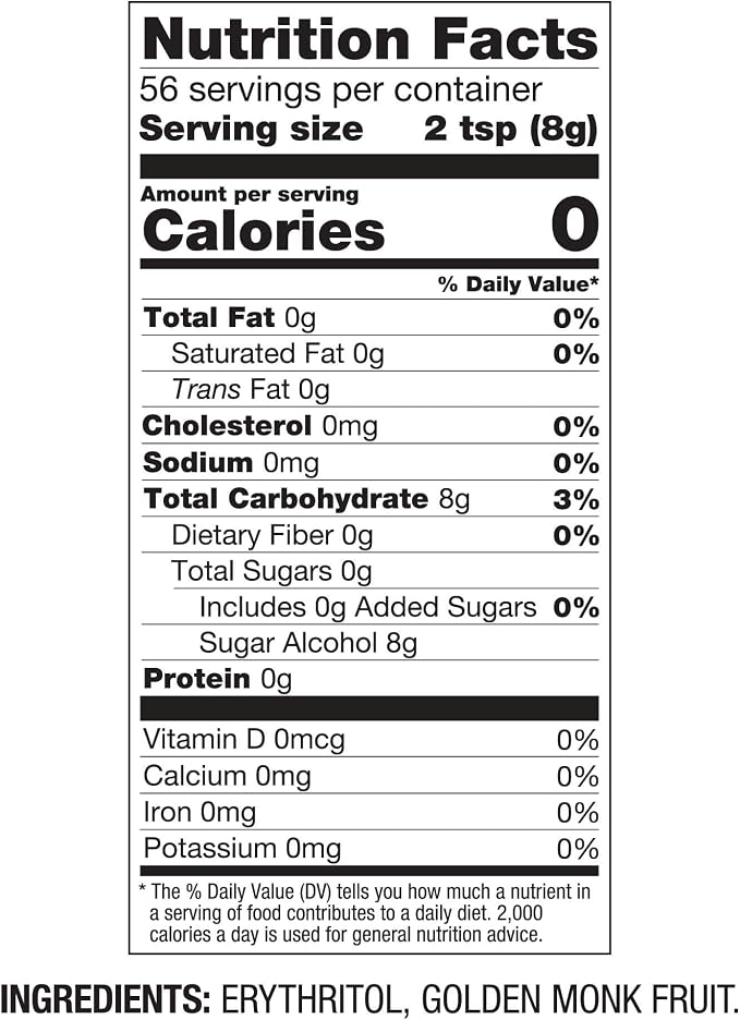 Better Body Foods, Golden Monk Fruit Blend, Zero Calorie Sweetener, 16 oz (454g)