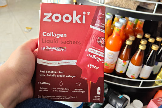Zooki Super Strength Zooki Marine Collagen 11,000mg, Sour Cherry Flavour - 14x18.5ml Liquid Sachets