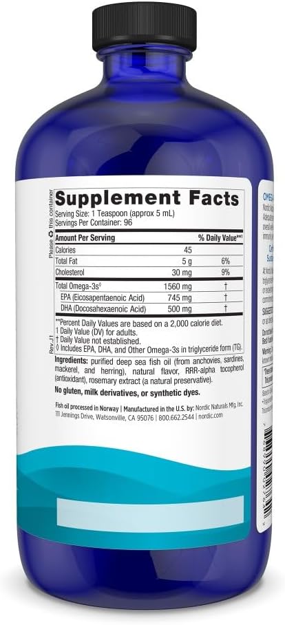 Omega-3, 1560mg Lemon - 237 ml.