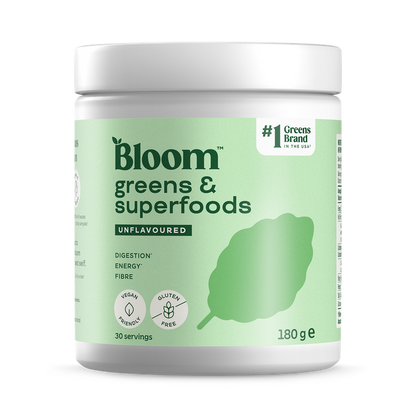 Bloom Nutrition Greens and Superfoods Powder for Digestive Health, Greens Powder, Digestive Enzymes, Probiotics, Spirulina, Chlorella for Bloating & Gut Support, Green Juice, 30 SVG, Strawberry Kiwi