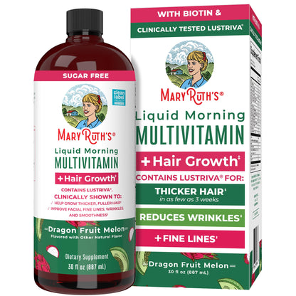 Liquid Morning Multivitamin + Hair Growth (Dragon Fruit Melon)_887ml