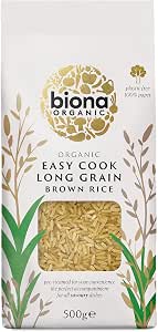 Biona Organic Easy Cook Long Grain Brown Rice, 500 g -