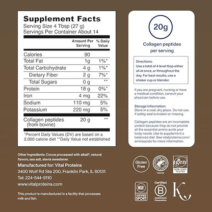 Vital Proteins Collagen Peptides - Chocolate- 383g(13.5oz)