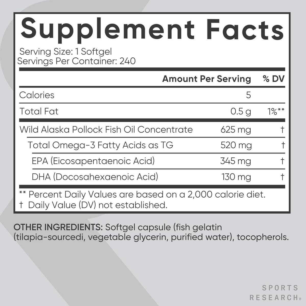 Sports Research Alaskan Omega-3 Fish Oil - Mini-Gels-240softgels
