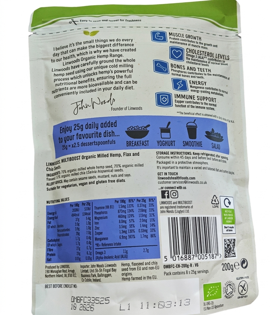 Linwoods Multi Boost Milled Hemp Flax & Chia 200g