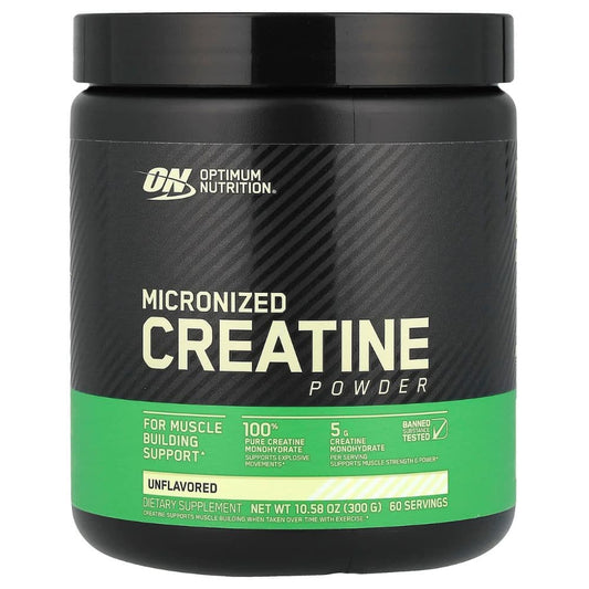 Optimum Nutrition Micronized Creatine Monohydrate Powder – Unflavored (300g / 60 Servings)