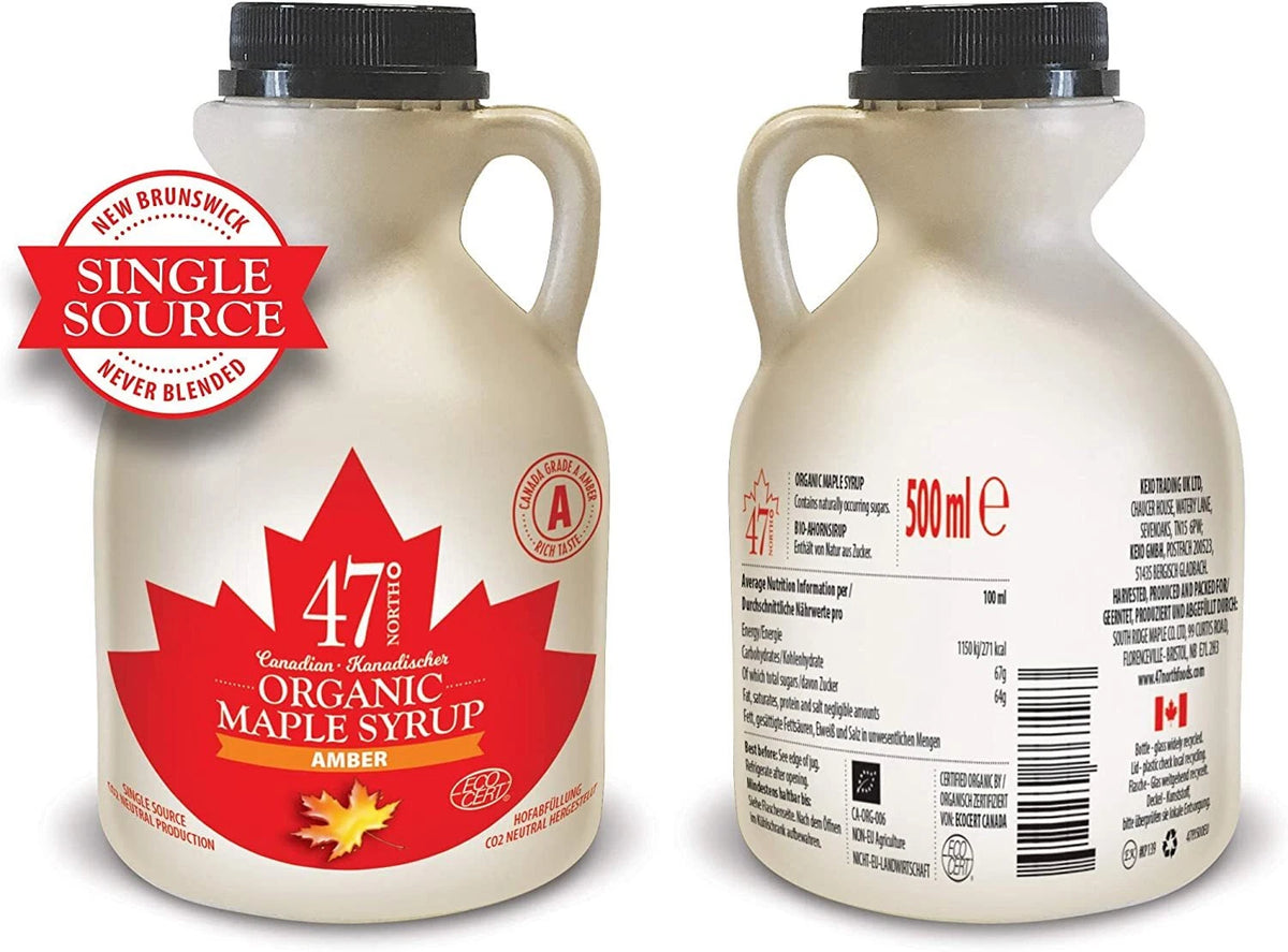 47 North Canadian Organic Maple Syrup, Single Source, Grade A, Amber Rich 500ml